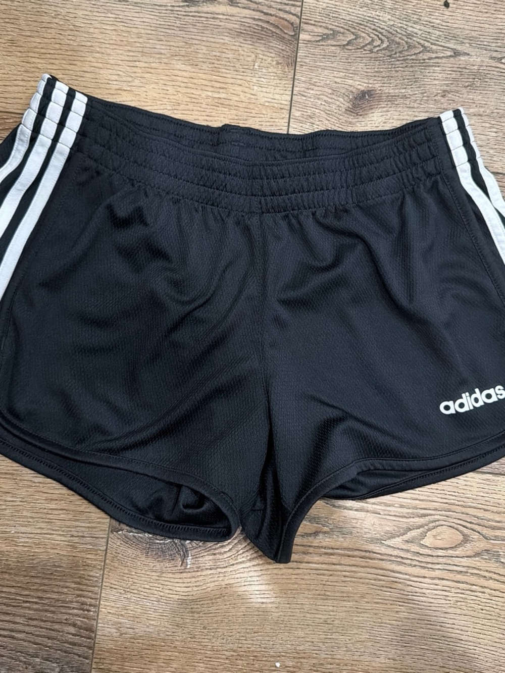 adidas Women’s Black Athletic Shorts with White Side Stripes